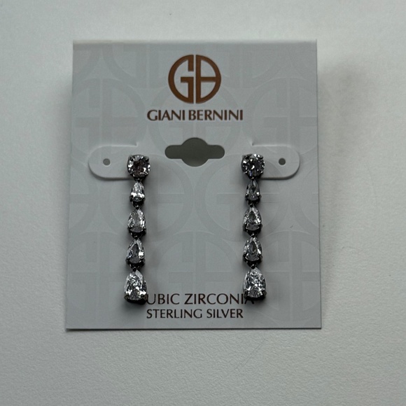 Giani Bernini Cubic Zirconia Drop Earrings in Sterling Silver Elegant - Picture 2 of 3